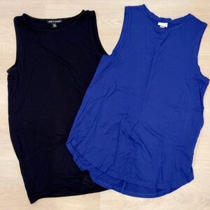 Women's Sleeveless Tops - Black and Blue